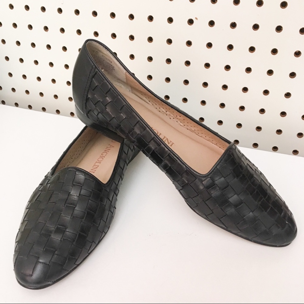 Enzo Angiolini basketweave leather flats